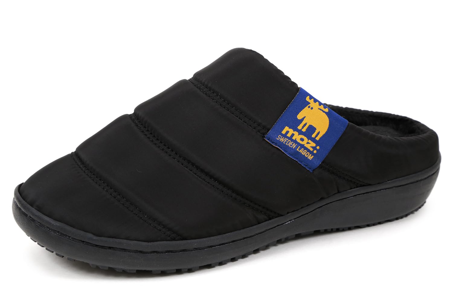 

Повседневные пуховые клоги Mozu с отделкой и амортизирующими стельками размера S для женщин, водоотталкивающие, черные, чёрный