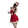 Christmas Cos Sex Uniform Velvet Nightdress Cosplay Sexy Lingerie New Robe Nightdress Set