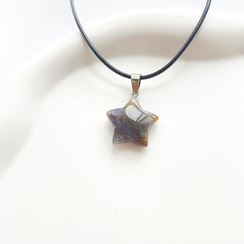 

Трендовый натуральный камень, шестигранный кристалл, розовый кварц, опал, кулон со звездой, ожерелье для женщин, флюорит, лазурит, пуля, маятник, ювелирные изделия, подарок