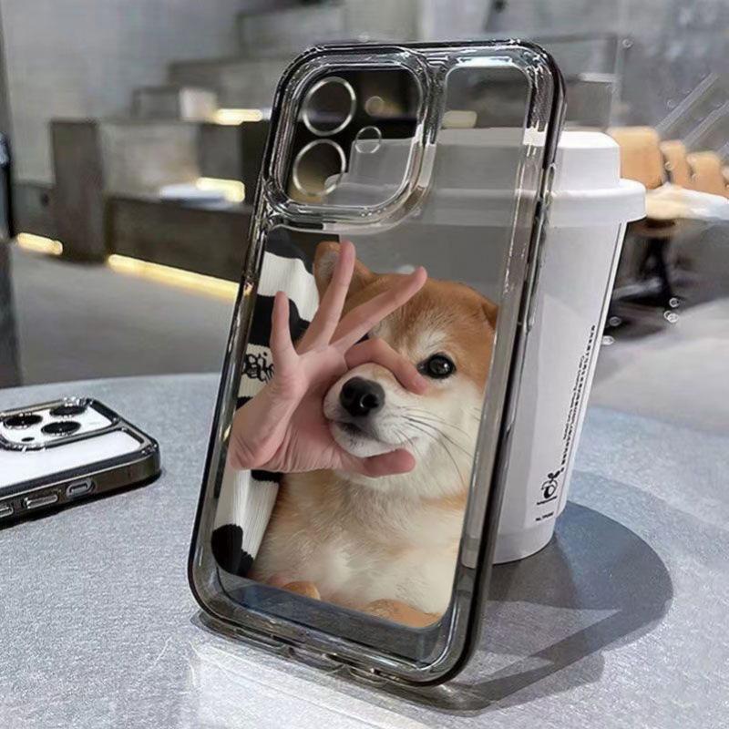 "OK Shut Up Shiba Inu iPhone Case: Cute, Transparent, Anti-Fall for Apple 15/14/13Pro Max/12/11Pro"