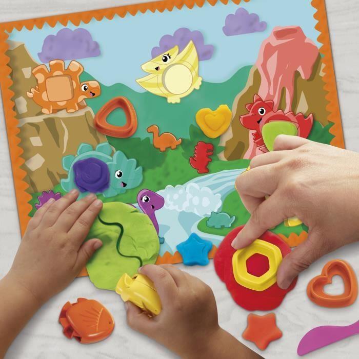 Play-Doh Starters Dino des formes et couleurs, loisirs créatifs de pâte à modeler pour enfants, dès 2 ans