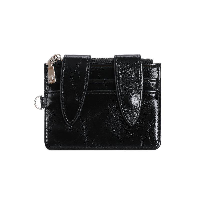 Cute Bunny Ear Card Holder Eco-friendly PU Leather Multi Card Slots Thin Pocket Wallet for School Use
