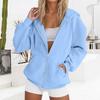 Women's Hooded Sweatshirts Autumn New Lazy Style Casual Loose Zipper Women's Sweatshirts Jackets Fashion Solid Color Streetwear Female Hooded Coats