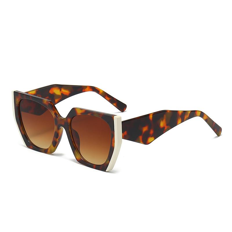 Women Cat Eye Oversized Color Block Uv Protection Sunglasses