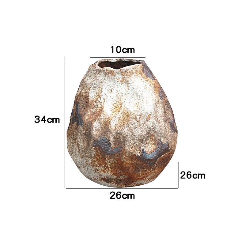 Retro Wabi-Sabi Zen Pottery Vase for Home and Hotel Decor