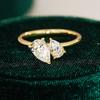 1,5 Karat Moissanit Wassertropfen Ring für Damen Zertifizierter Labordiamant Massives S925 Silber Plating 18 Karat Zarter Ehering Schmuck