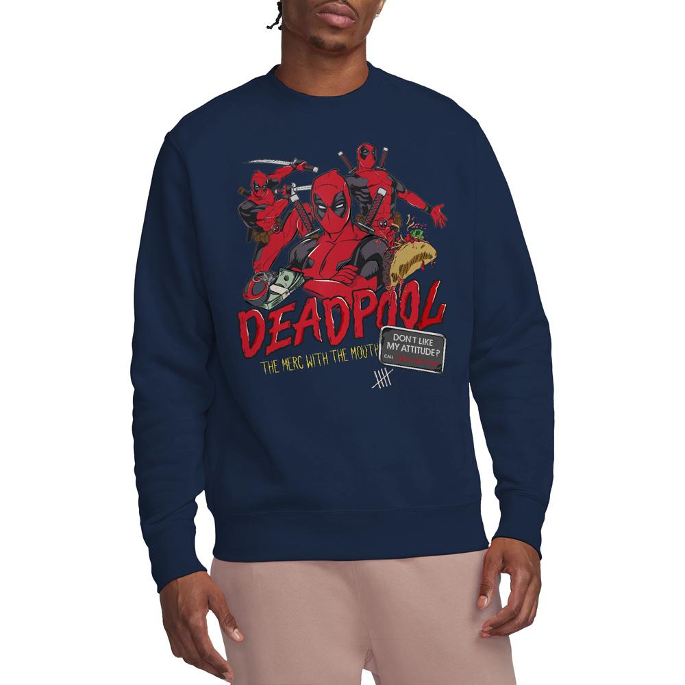 Deadpool Unisex Adult Attitude Sweatshirt