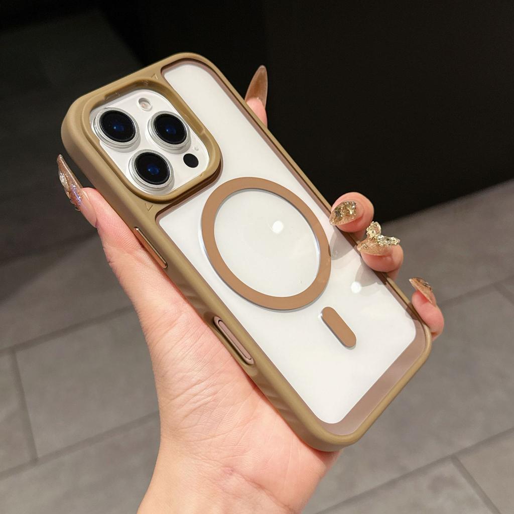 Cool Magnetic Suction Is Suitable for IPhone 17 Phone Cases  Apple 16 Metal Buttons 15 ProMax Full Package PC Protective Cases