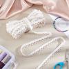 PH PandaHall 10 Yards Cotton Petite Braid Trim with Loop 5/8 inch Buttonhole Ribbon Braid Trim White Buttonhole Lace Trim for Wedding Bridal Dress