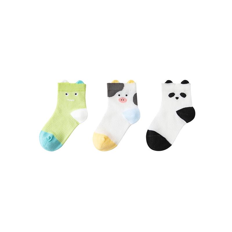 minibala 3-Pair Soft Breathable Mid-Calf Kids Socks
