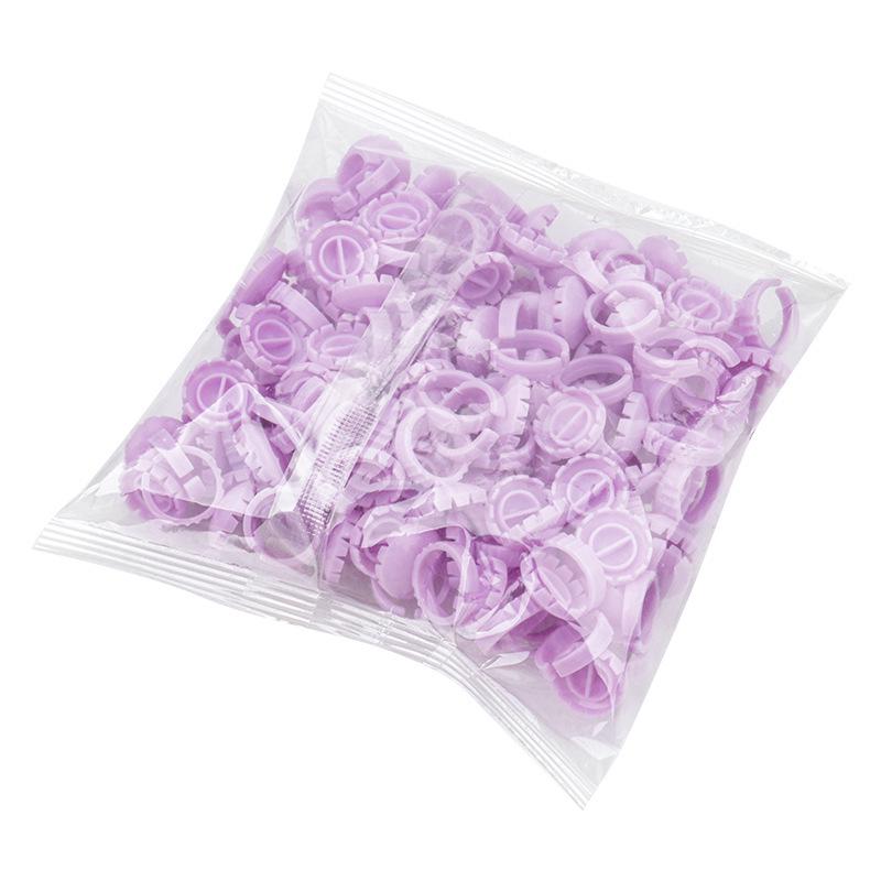 Microblading Eyelash Extension Ring Blooming Epoxy Resin Pigment Cups, Round & Heart-Shaped (100-Pack)