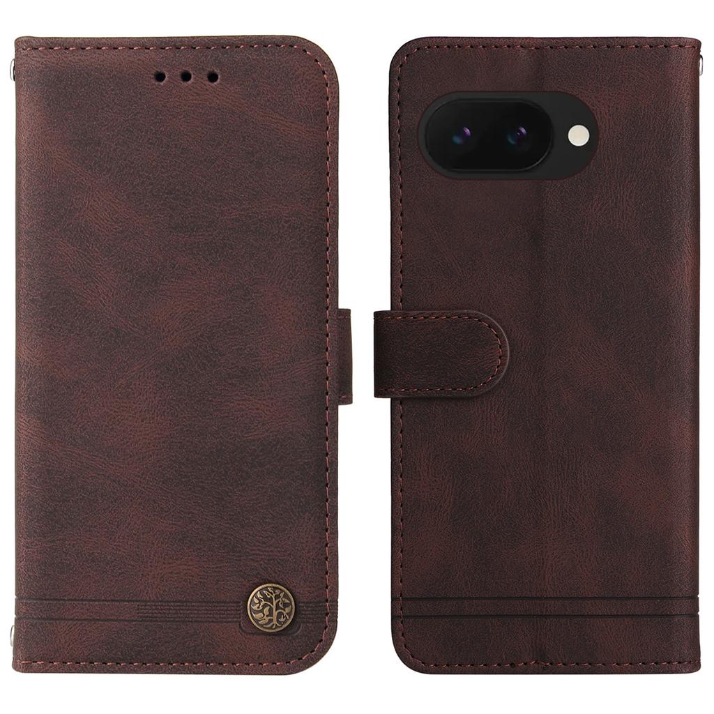 Für Google Pixel 9a Leder Brieftasche Hüllen Skin Touch Handyhülle Ständer mit Riemen