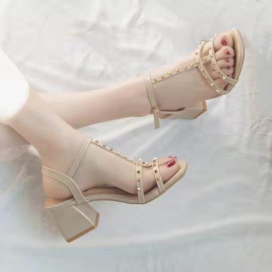 

Sandals women 2025 summer new versatile women s shoes fashion fairy style shoes Internet celebrity thick heel with high heels 40
