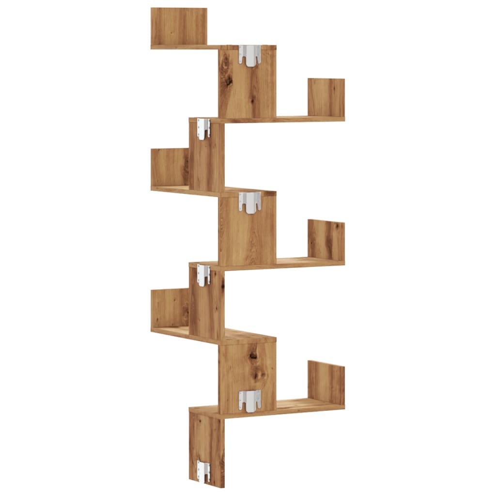 6-Tier Irregular Corner Shelf, Storage and Display Racks for Living Room, Bedroom, Hallway, Entryway, and Bathroom, 45x45x147cm