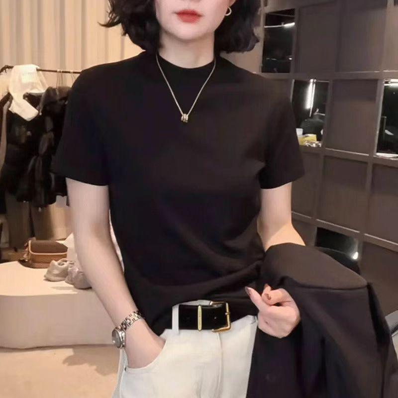 2025 Frühling/Sommer Koreanischer Stil Slim Fit Kurzarm Sweatshirt T-Shirt - Vielseitiges Übergröße Damen Freizeit Oberteil