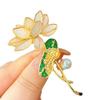 Broche Flor de Liga Colorido Arte Floral Elegante Alfinete Exquisito Joia para Roupas Distintivo para Uso Diário para Roupas de Exterior Tops