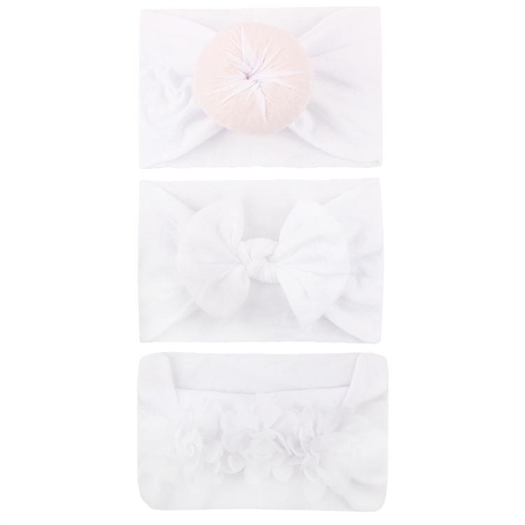 3pcs/Set Hair Accessories Nylon Bow Headband Wide Nylon Headbands Baby Girls Turban
