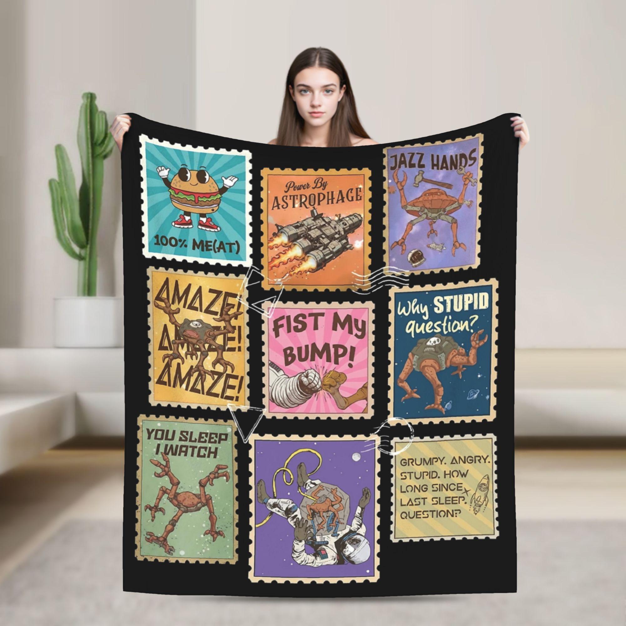 Project Hail Mary Stamps Blanket Fleece All Season Breathable Warm Throw Blanket for Home Couch Rug Piece 75X95CM