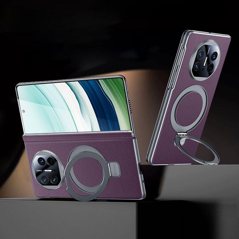 Suitable for Huawei Matex5 Mobile Phone Case Center Shaft Hinge X3 Magnetic Bracket Business Men's Lens Full-inclusive X6 Leather Case