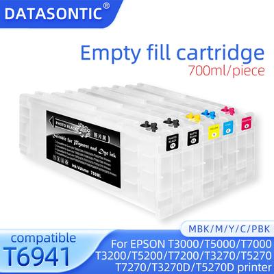 700 ml kompatible Tintenpatrone T6941-T6945 für EPSON T7270D T3070 T5070 T5270D Drucker, Farbgefüllte Patrone mit Chip