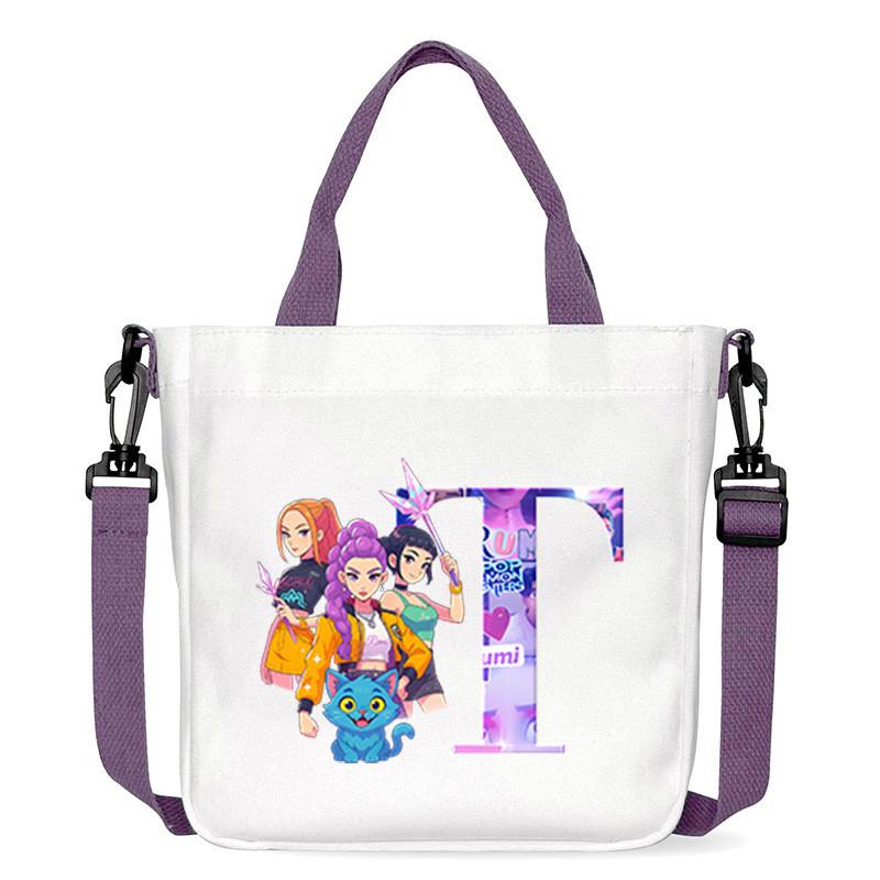 Kids Girls Sajaboys Rumi Mira Zoey Printed Student Lightweight Crossbody Bag Casual Canvas Shoulder Bags