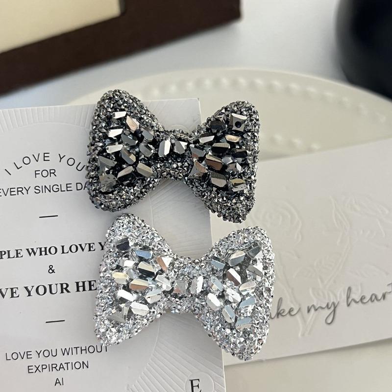 Prinzessin Flash Diamant Schleife Haarspange Haarschmuck, Exquisite High-End Ins Stil Seitenclip, Party Pony Clip Entenschnabelclip