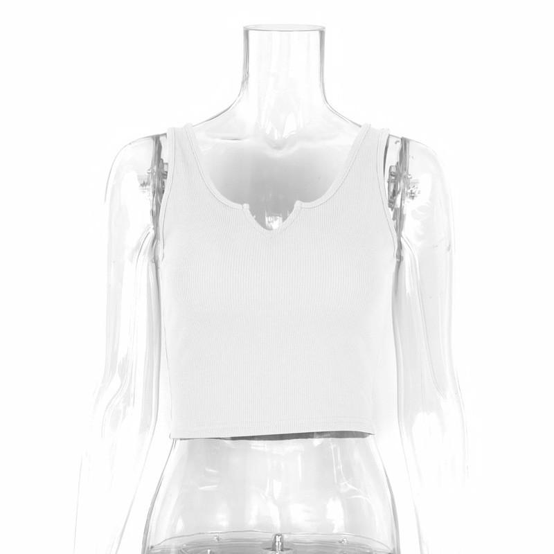 Streetwear Crop Top With Ribbed Cotton Material For Sexy Girls