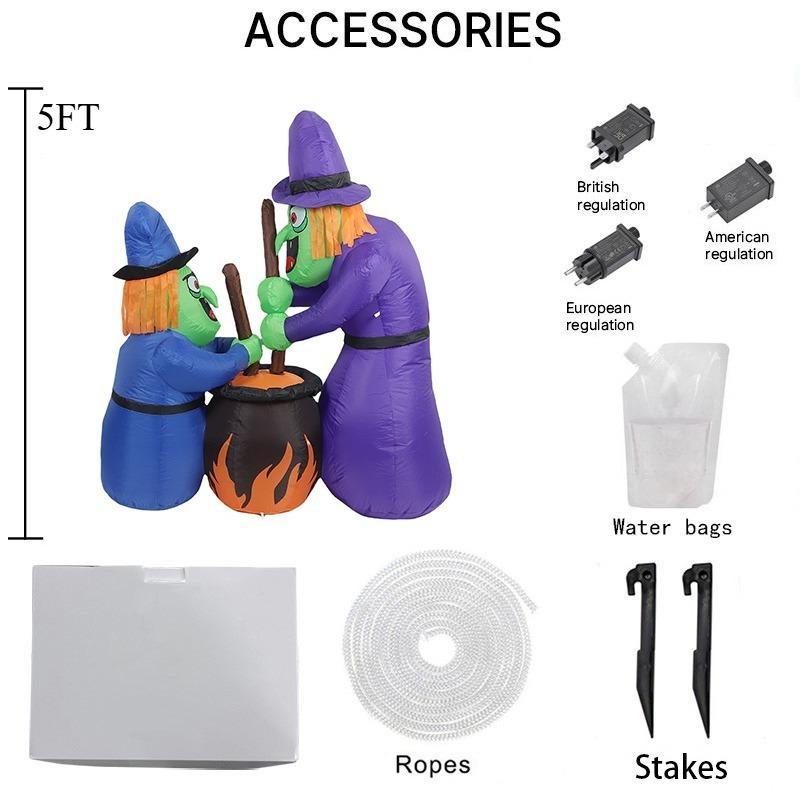 Halloween Inflatable Toys Terror Decorations Courtyard Prop Built-in LED Lights Inflatable Model Outdoor Ornament Garden Decor