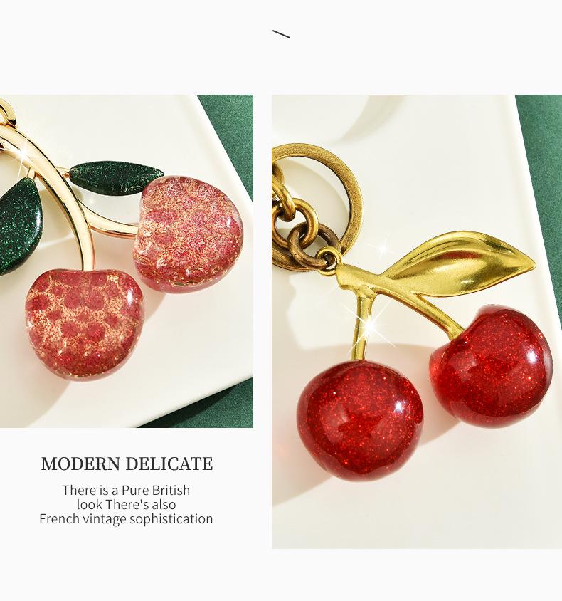 Cherry Keychain Bag Charm - Women's Exquisite Bag Jewelry & Car Key Accessory