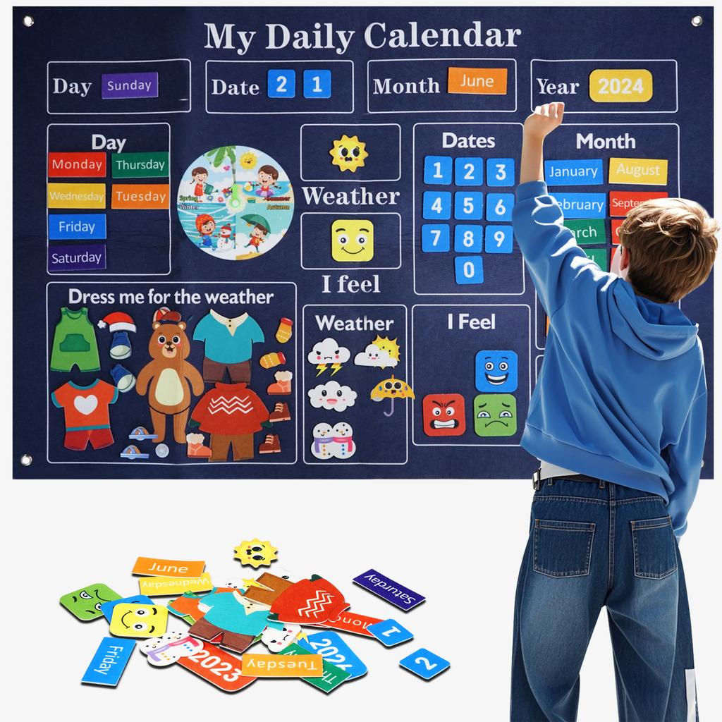 My First Daily Classroom Calendar – Essential for Preschool Children's Classroom Calendar: Year, Month, Day, Weather, Season, Mo