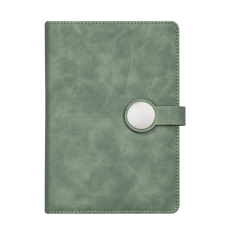 Set de regalo de cuaderno retro de alta gama: Incluye bloc de notas con hebilla redonda, manual, unidad USB y cierre magnético para reuniones de negocios.
