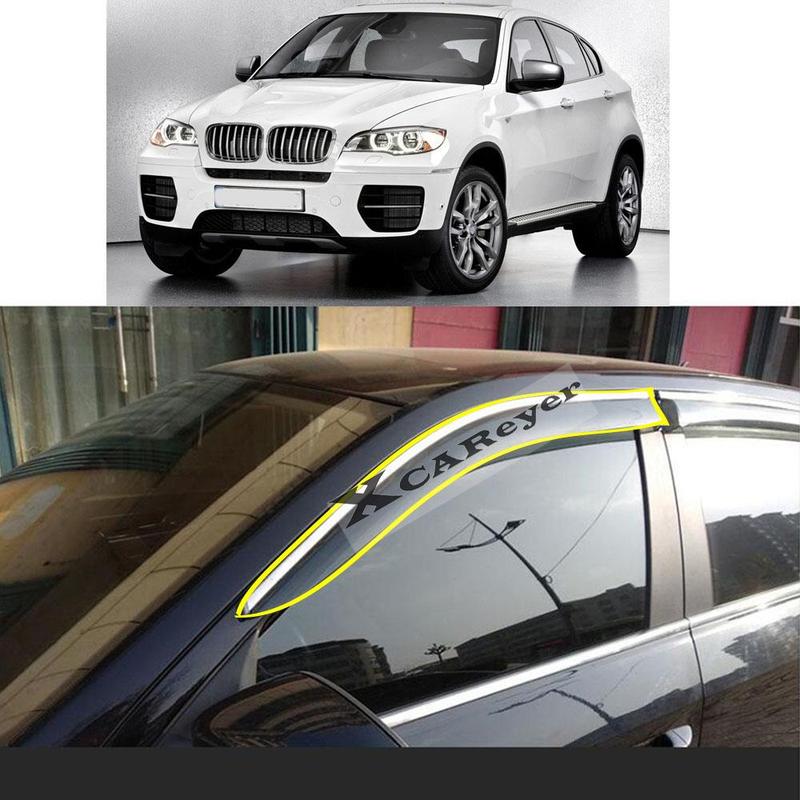 For BMW X6 E71 2008 2009 2010 2011 2012 2013 2014 Car Body Styling Sticker Plastic Window Glass Wind Visor Rain/Sun Guard Vent