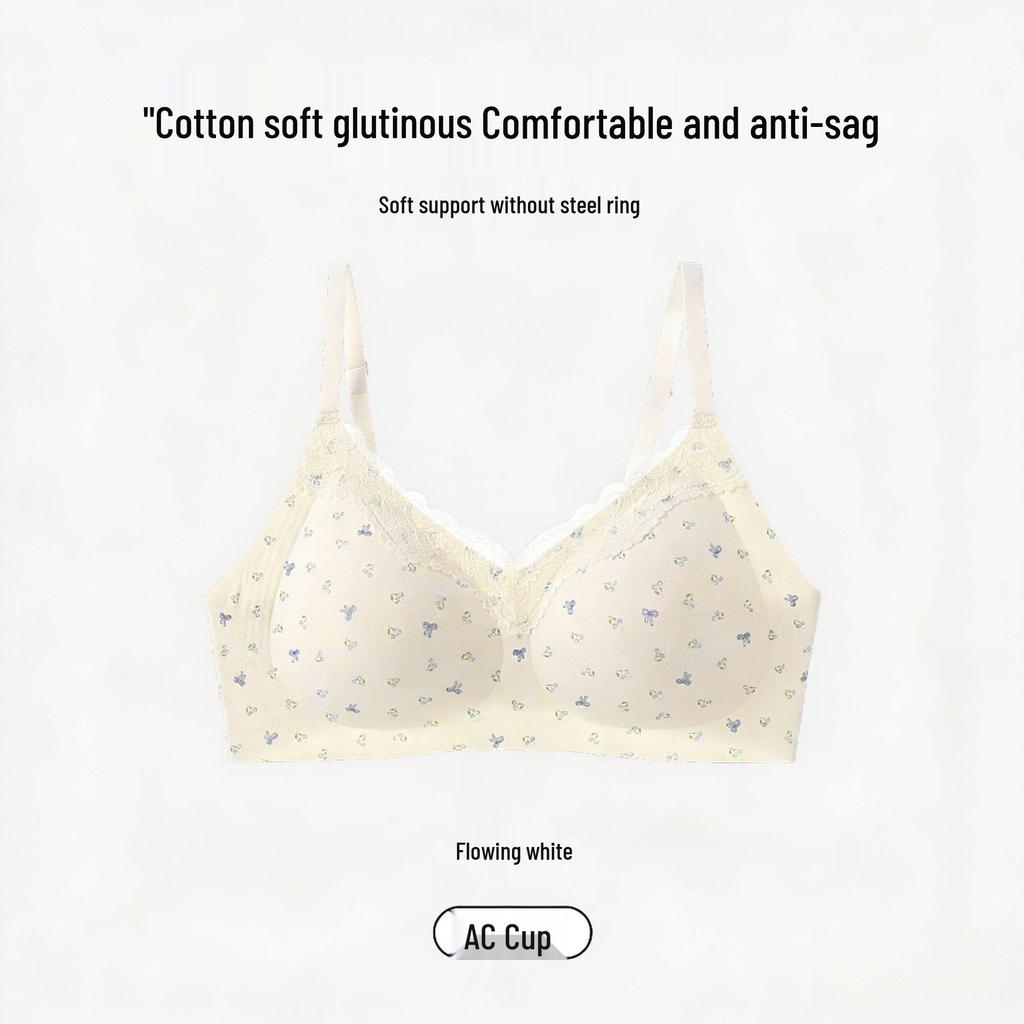 Sweet Girl Seamless Floral Push-up Bra for Small Busts - Enhances Size, Reduces Side-Boobs, Wireless Comfort
