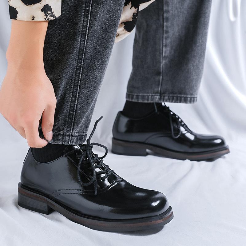 2025 new platform derby shoes men's and women's British commuter shoes business dress casual leather shoes 14643-R