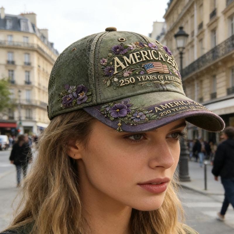 Breathable Cotton Cap For Outdoor Activities 250th Anniversary Of American Independence Lightweight Design