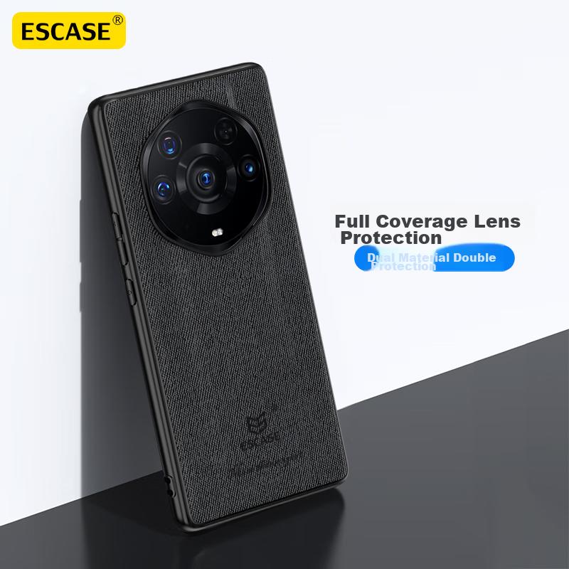 ESCASE Honor Magic3 Ultimate Edition Phone Case, Business Men's Creative Full Protection Shockproof Silicone Soft Edge Cover, ES-19 Deep Black