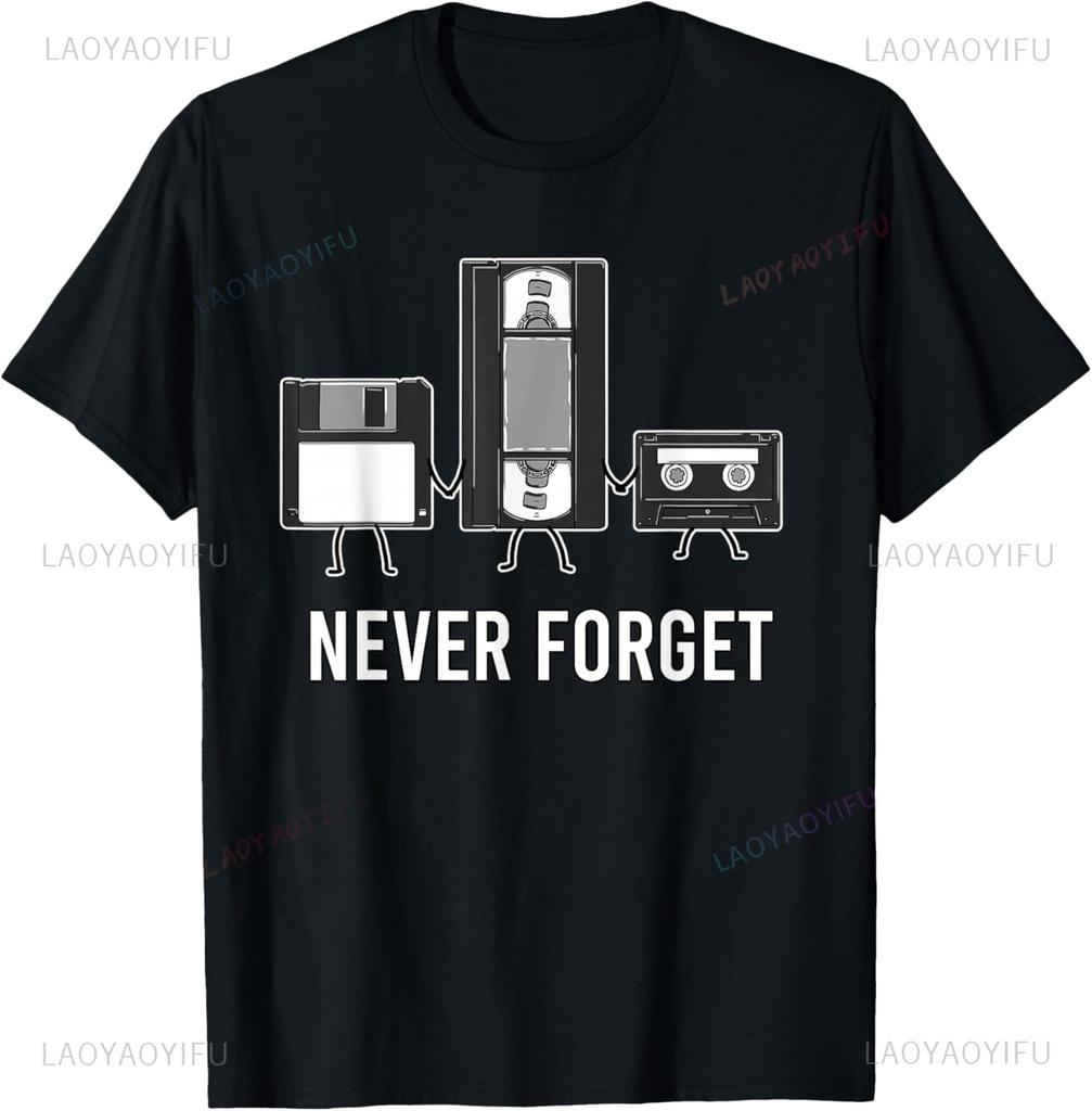 Never Forget Retro 80s 90s Vintage Video Game Gaming Gift TShirt Personalized Clothing Y2k Short Sleeve Camisas Streetwear