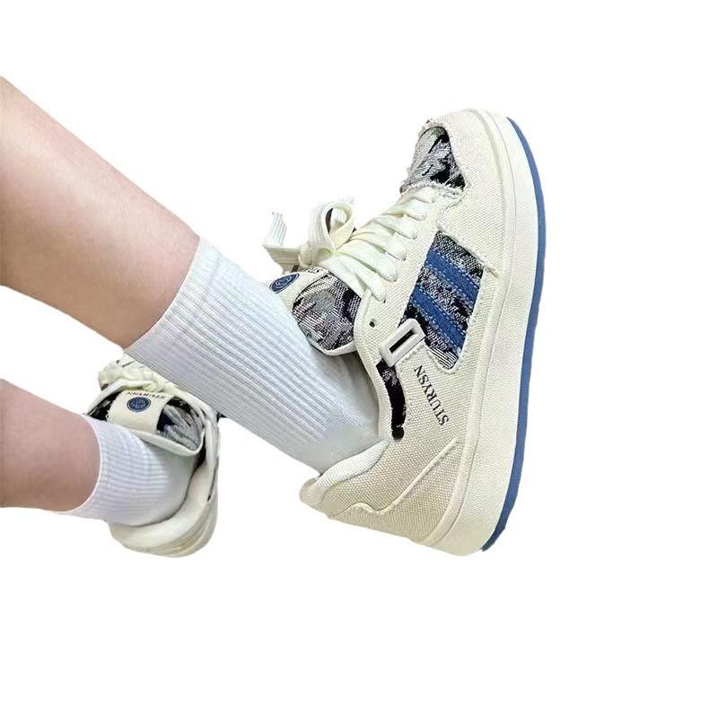 High-value Retro Shoes Women's Bread Shoes Wear Autumn New Denim Blue Versatile Casual Shoes