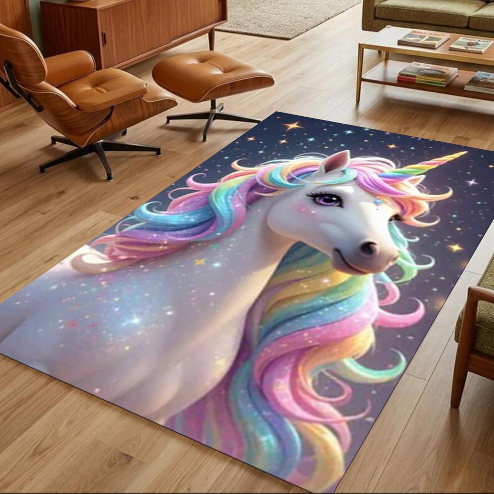 Magical Unicorn Dreamscape Non-Slip Home Carpet Design for Office Decor Living Room Bedroom Gift