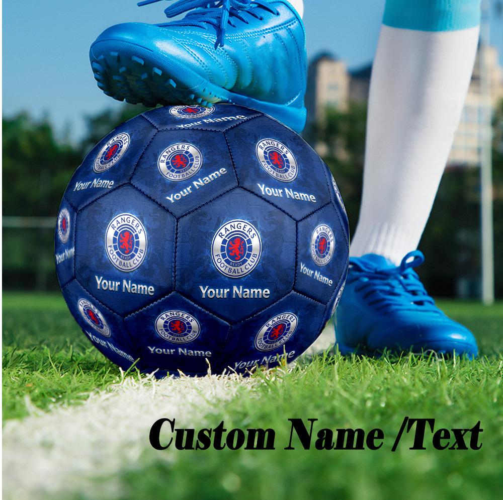 Size 5 Football Custom Name Text, Outdoor Training Soccer BallRangers FC