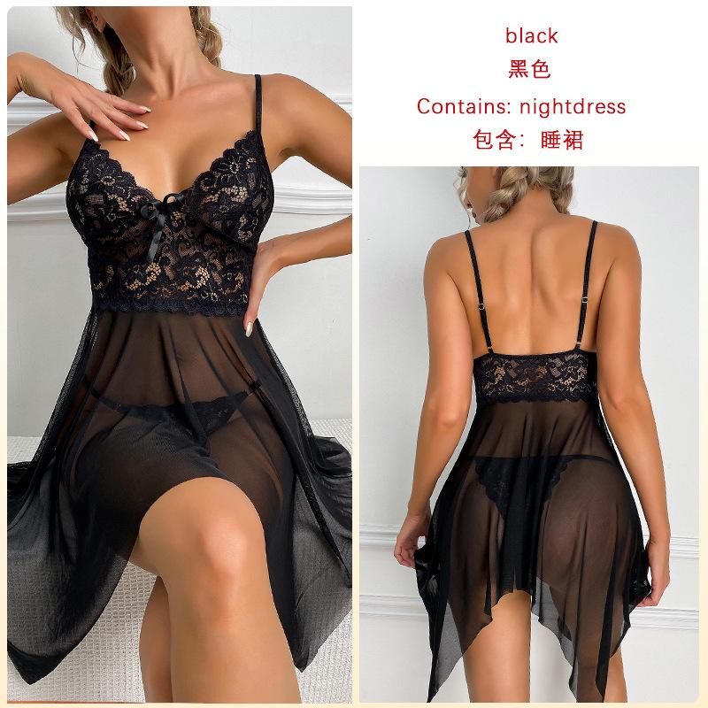 

Сексуальная сетчатая перспектива соблазнения нерегулярная пижама полые кружева, ночная рубашка с подтяжками L