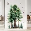 Nature-inspired Redwood Forest Wall Stickers, Fresh Botanical Scene Self-Adhesive Removable Decals for Home Wall Decoration