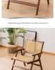 Vintage Style Portable Foldable Rattan Chair with Backrest for Home, Balcony, and Outdoor Leisure