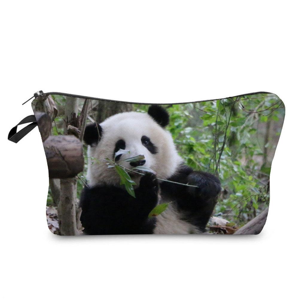 Women  Panda Print Cosmetic Bag Toiletries Organize Travel Storage Case KTB