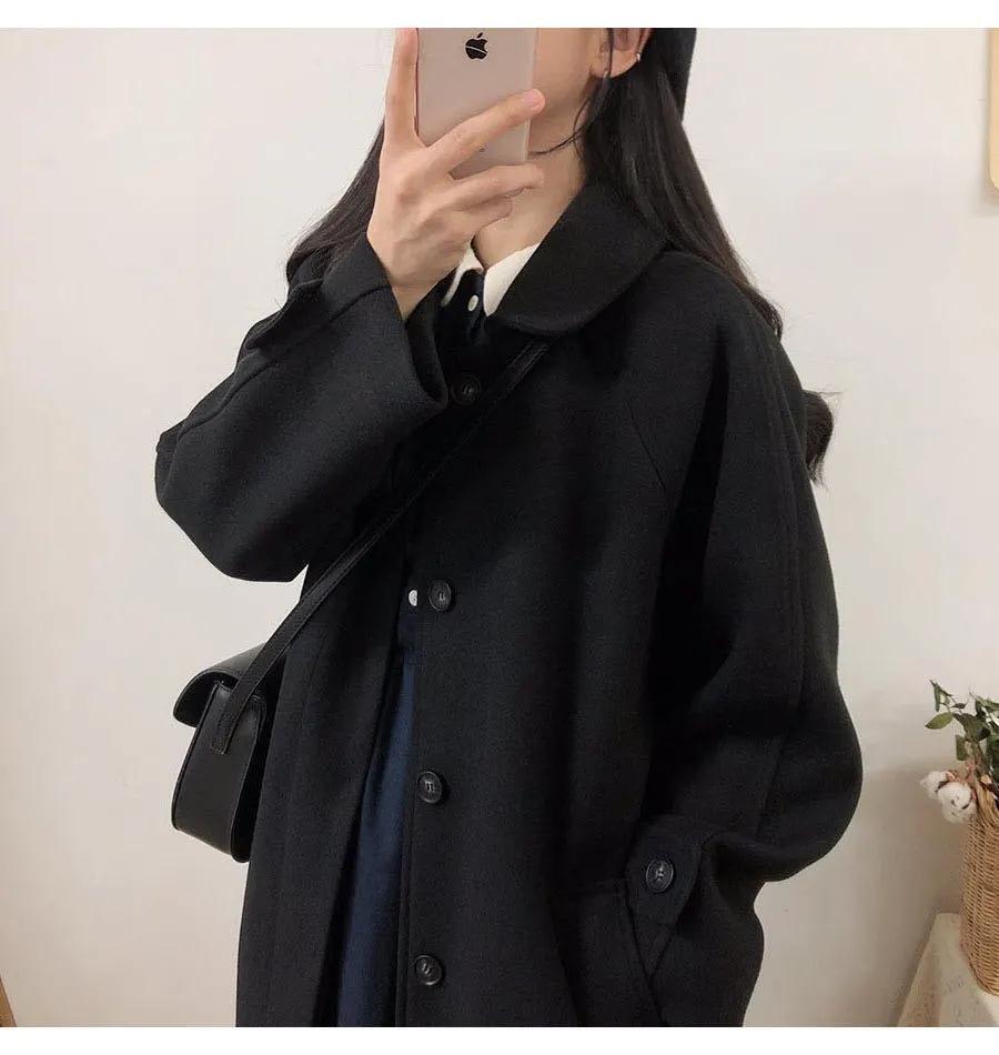 Women's Plus Size Mid-Length Wool Coat - New Korean Style for Autumn/Winter