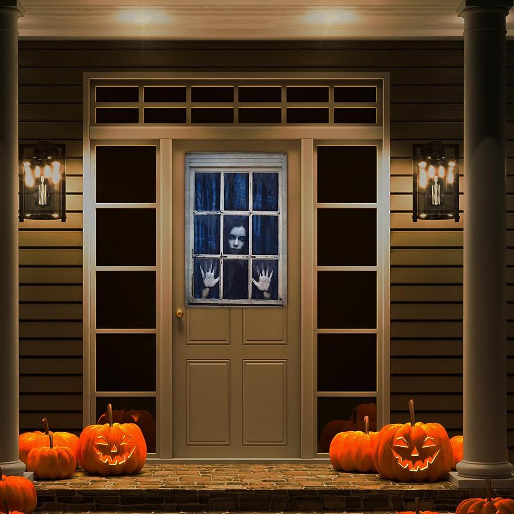 Halloween Decoration, Scary Curtain Silhouette, Decoration For, Walls, Interior And Exterior