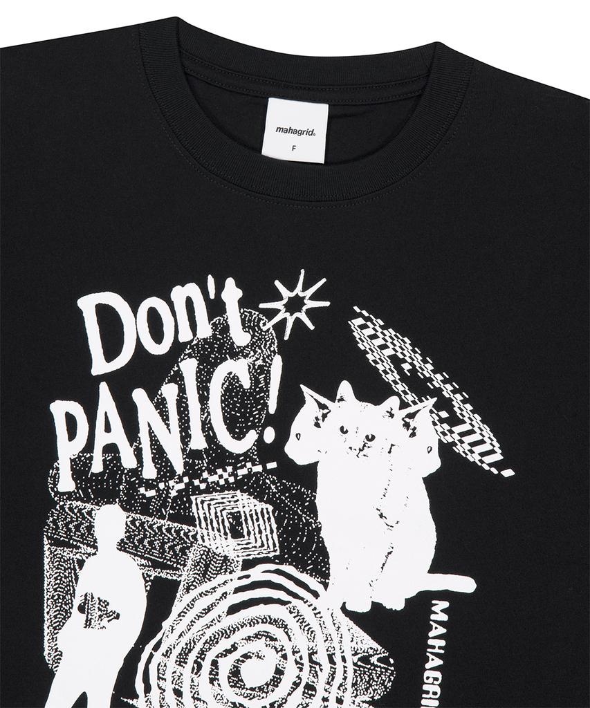 MAHAGRID Don’T Panic Round Crop Tee Black(Mg2Gmft538A)
