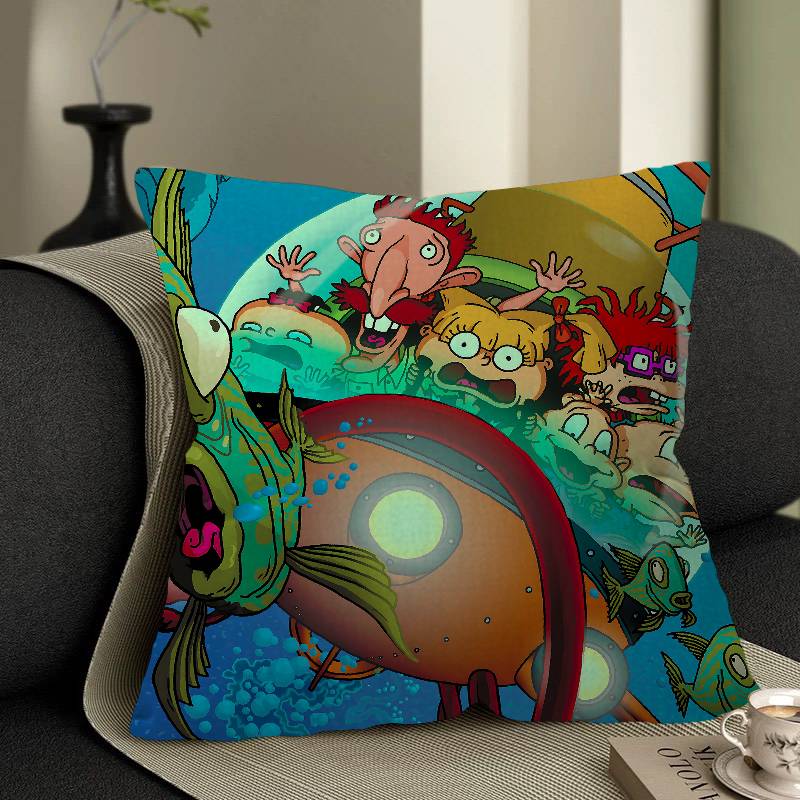 Cartoon Funny R-Rugrats Pillow Gift Home Office Decoration Bedroom Sofa Car Cushion Cover Case 45X45