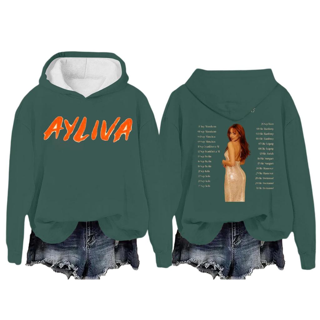 Women's Fashion Casual Long Sleeve Loose Printed Pullover Sports Long Sleeve Hooded Sweatshirt