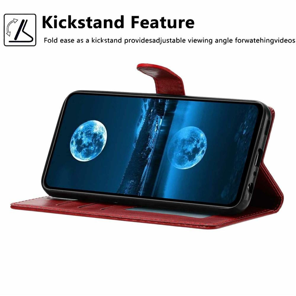 Wallet Case for iPhone 16 Pro - Leather/PU, Red, With Card Holder